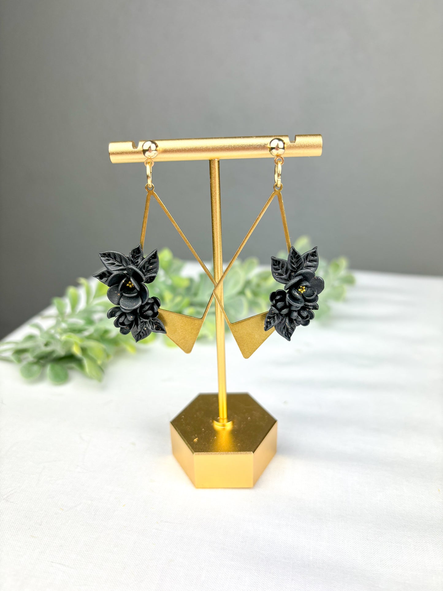 Geometric Black Floral