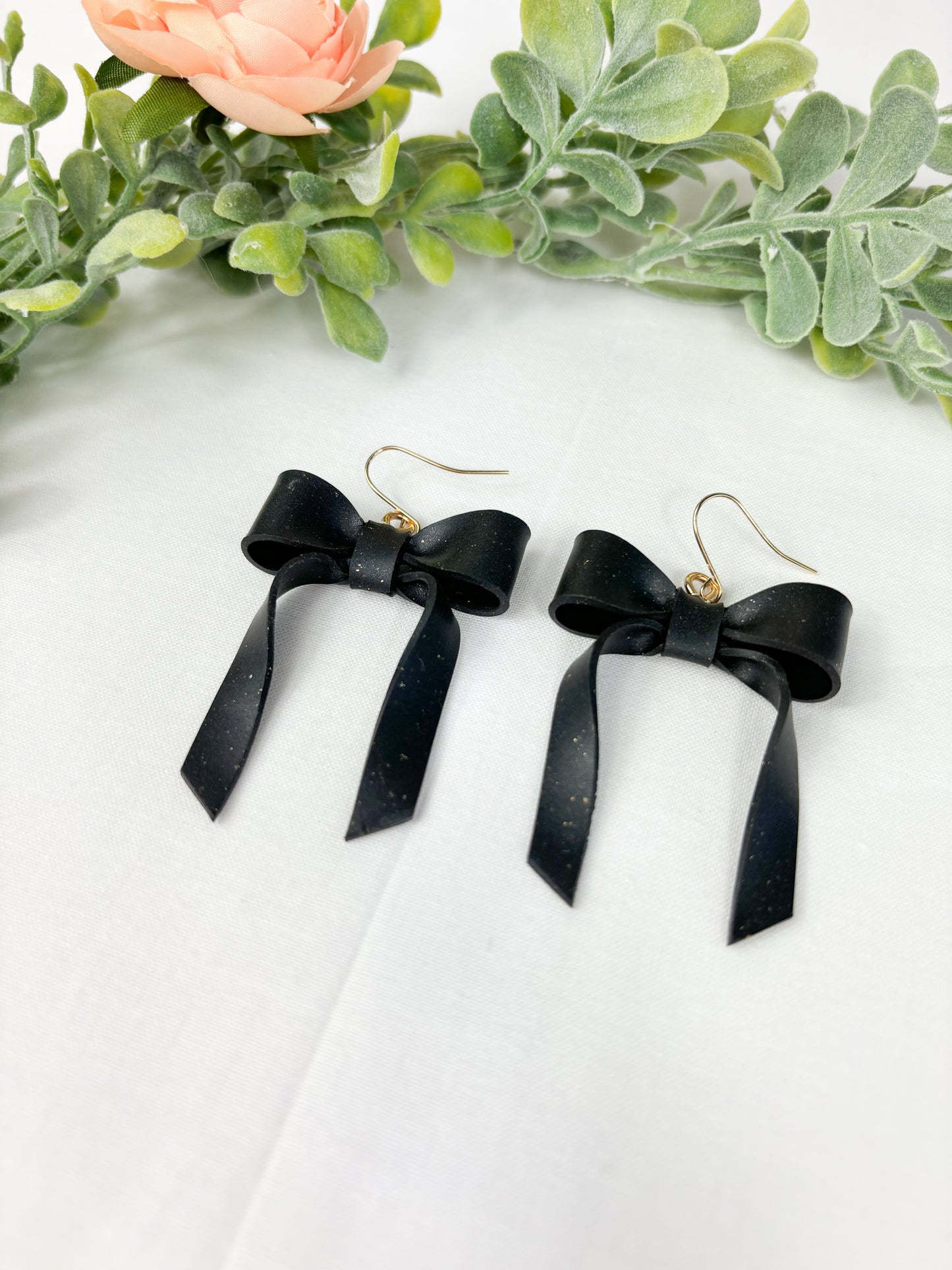 Black bow dangles