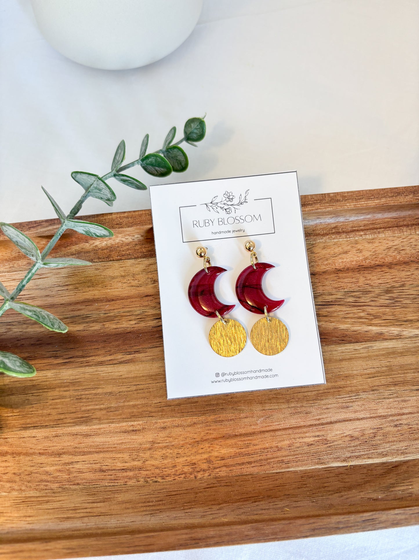Ruby Moon Dangles