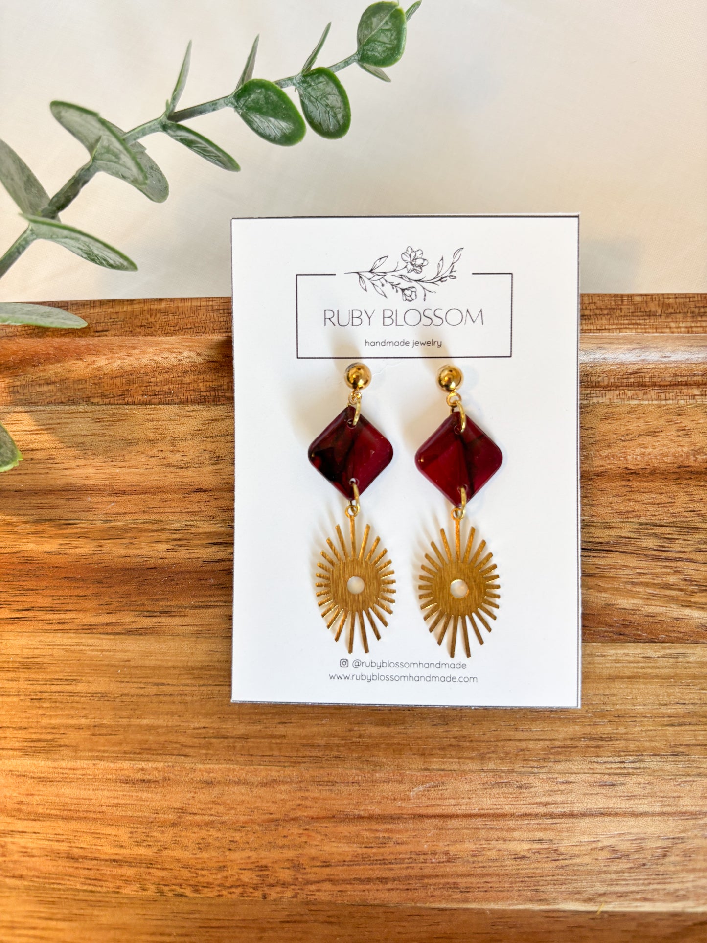 Ruby Starburst Dangles