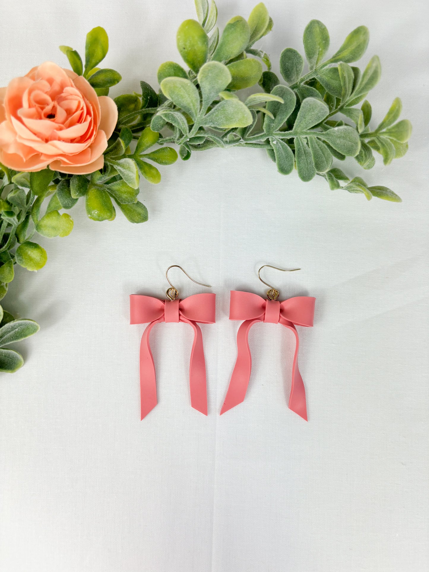 Blush bow dangles