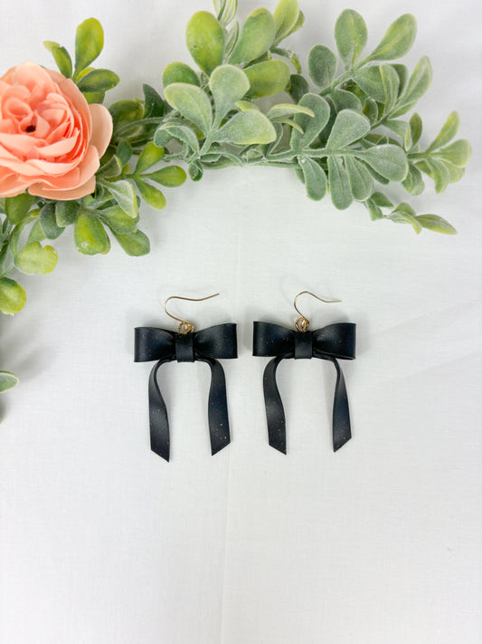 Black bow dangles