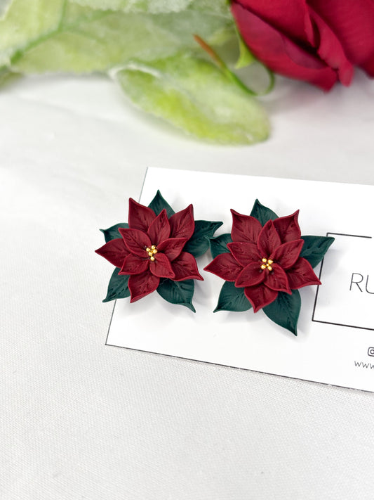 Poinsettia Stud Earrings